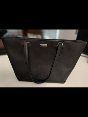 Michael Kors Black Tote with Gold Logo Plaque